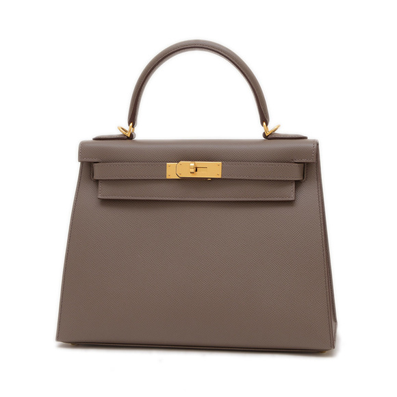 Hermes Hermès Kelly 28 Handbag, Outside Stitching, Epsom, Etain, Gold Hardwar... - Picture 1 of 7